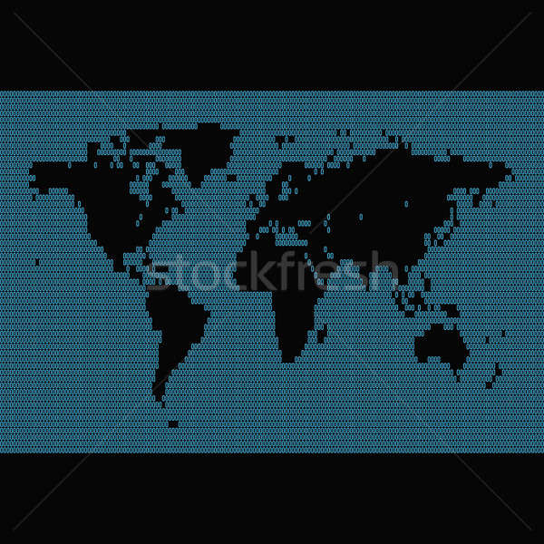 Dwójkowy mapie świata cyfrowe montaż w górę symbolika Zdjęcia stock © ArenaCreative