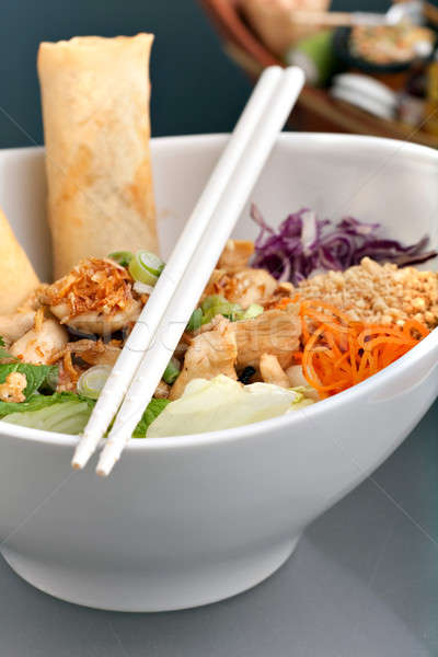 Fresh Thai Salad with Spring Rolls Stock photo © ArenaCreative