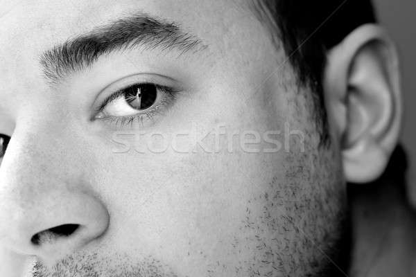 Komoly férfi szem közelkép néz arc Stock fotó © ArenaCreative
