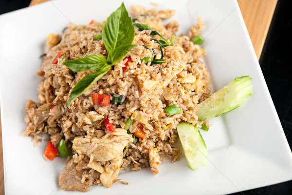 Thai Fried Rice with Chicken Stock photo © ArenaCreative
