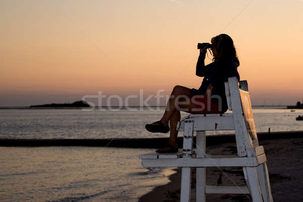 Woman With Binoculars Stock photo © ArenaCreative