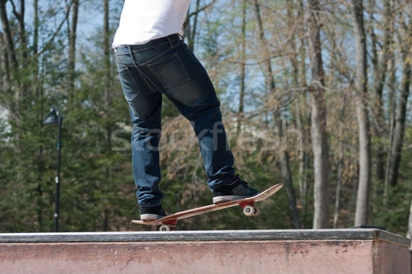 Skateboarder freestyle parco piedi pattinaggio Foto d'archivio © arenacreative
