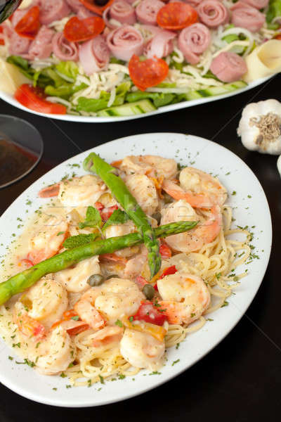 Shrimp Scampi with Pasta Stock photo © ArenaCreative