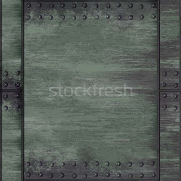 Stockfoto: Staal · kan · gebruikt · frame · grens · betegelde