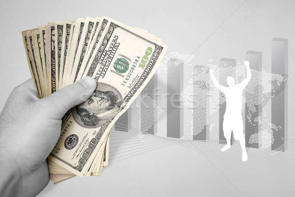 Winstgevend business succes cash illustratie rond Stockfoto © ArenaCreative