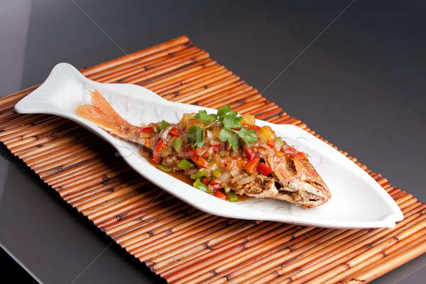 Stockfoto: Thai · Rood · vers · bereid · stijl · geheel