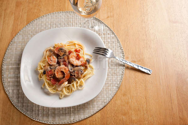 Shrimp with Pasta Dish Stock photo © ArenaCreative
