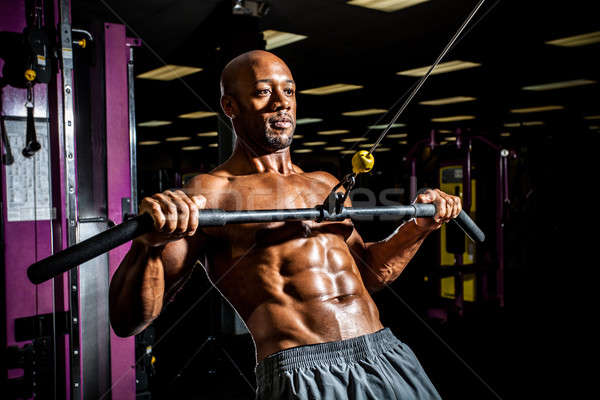 Sollevamento pesi allenamento corpo builder palestra Foto d'archivio © arenacreative