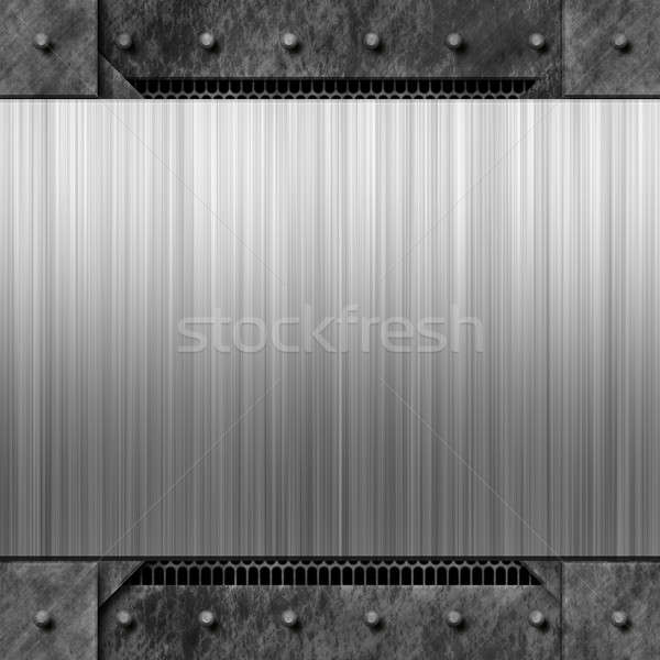 Fém elrendezés fém textúra nagyszerű névjegy sablon Stock fotó © ArenaCreative