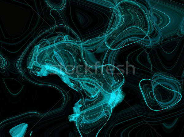 Stock photo: blue fractal smoke