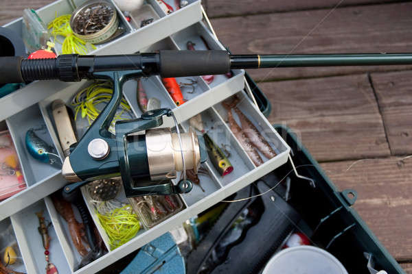 Fishing Rod and Tackle Box Stock photo © ArenaCreative