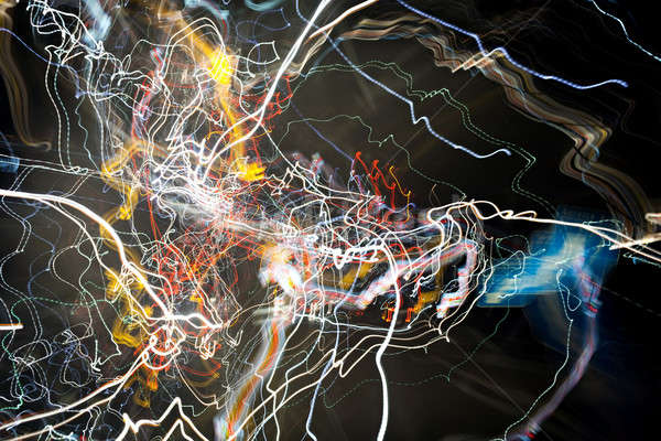 Farbenreich Licht abstrakten glühend Straße Raum Stock foto © ArenaCreative