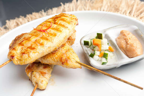 Grilled Chicken Satay Stock photo © ArenaCreative