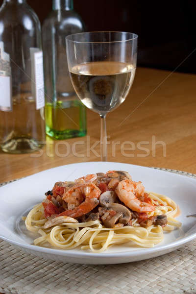 Shrimp Scampi with Linguine Stock photo © ArenaCreative