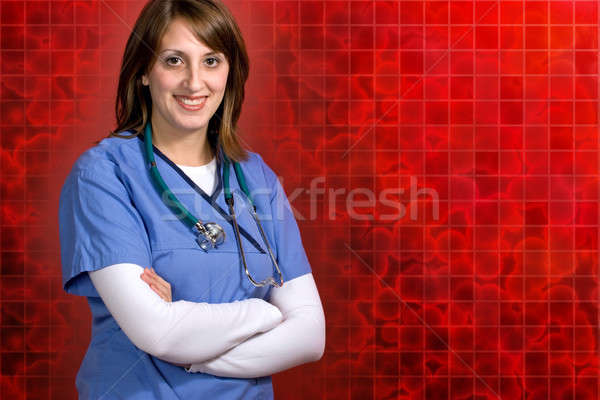 Gesundheitswesen professionelle lächelnd Krankenschwester Arzt up Stock foto © ArenaCreative