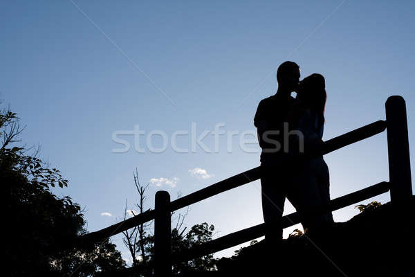 Kissing Couple Silhouette Stock photo © ArenaCreative