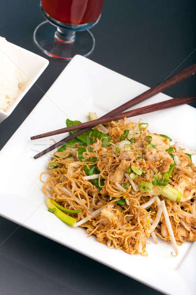 Thai Noodle Stir Fry with Chicken Stock photo © ArenaCreative