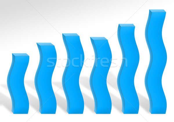 Blauw winst grafiek 3D illustratie tonen Stockfoto © ArenaCreative