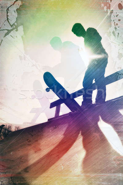 Grungy Skateboarder Stock photo © ArenaCreative