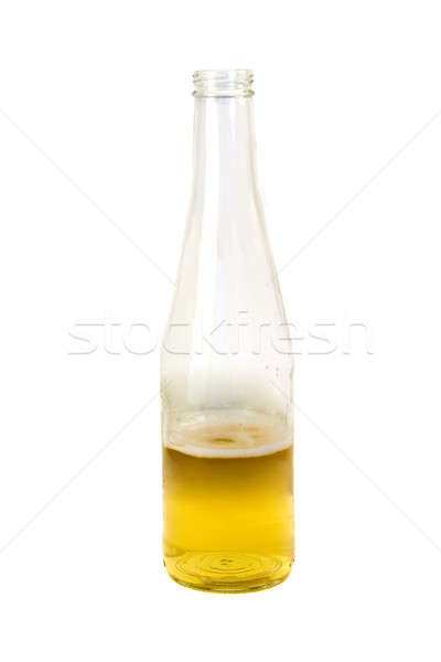 Bierflasche Hälfte leer isoliert weiß Fotografen Stock foto © ArenaCreative