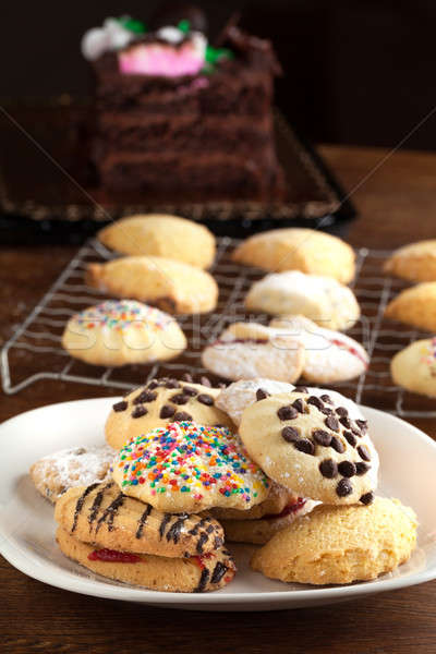 Stockfoto: Italiaans · cookie · cookies · plaat · koeling · rack