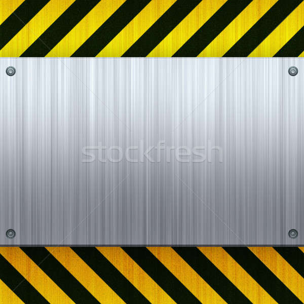 Hazard Stripes Brushed Metal Stock photo © ArenaCreative