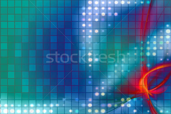 Résumé en demi-teinte grille fractal illustration carré Photo stock © ArenaCreative