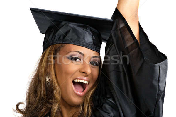 Cheering Graduate Isolated Stock photo © ArenaCreative