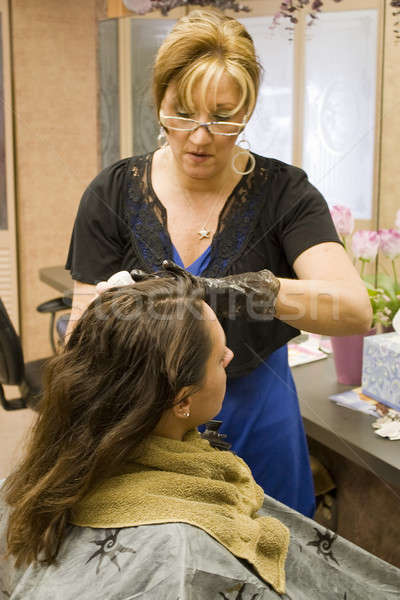 Hairdresser with Client Stock photo © ArenaCreative