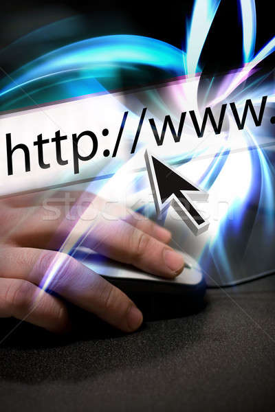 Surfing Internetu montaż myszą arrow wskazując Zdjęcia stock © ArenaCreative