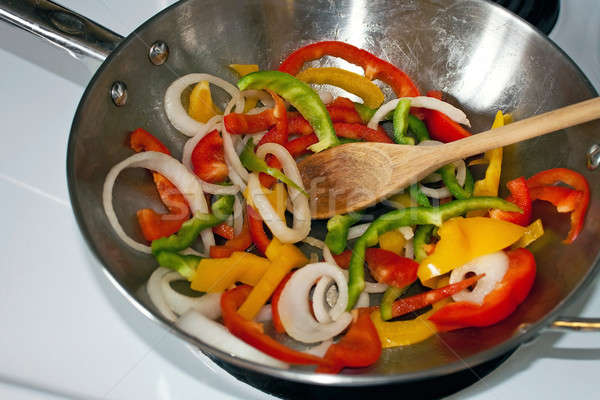 Wok Stir Fry Vegetables Stock photo © ArenaCreative