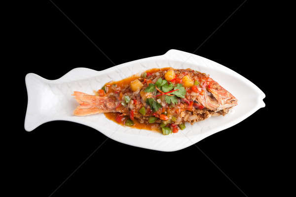 Thai Red Snapper with Tamarind Sauce Stock photo © ArenaCreative