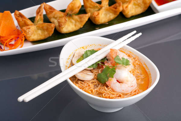 Thai Noodle Soup with Prawns Stock photo © ArenaCreative