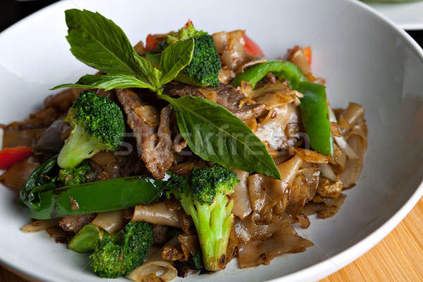 Drunken Noodle with Beef Stock photo © arenacreative