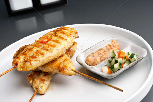 Grilled Chicken Satay Skewers Stock photo © arenacreative