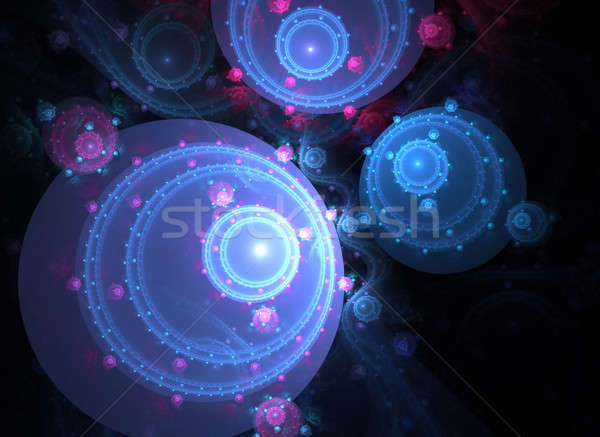 Funky fractal abstract draaikolk naar bollen Stockfoto © ArenaCreative