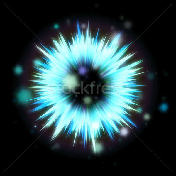 Foto stock: Azul · solar · ilustração · brilhante · fractal