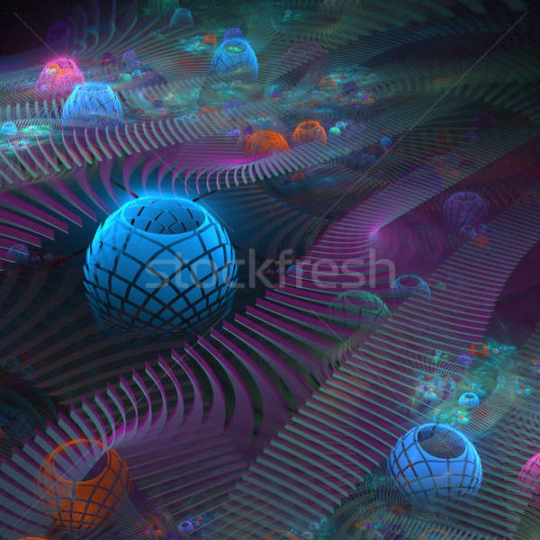 3D 抽象的な フラクタル 球 芸術 緑 ストックフォト © ArenaCreative