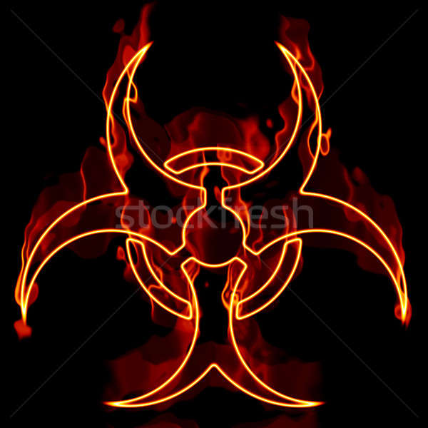 Ardiente negro símbolo llamas aislado Foto stock © ArenaCreative