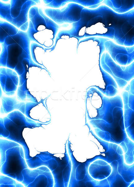 [[stock_photo]]: électriques · plasma · frontière · cadre · bleu