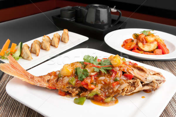 Thai Red Snapper with Tamarind Sauce Stock photo © arenacreative