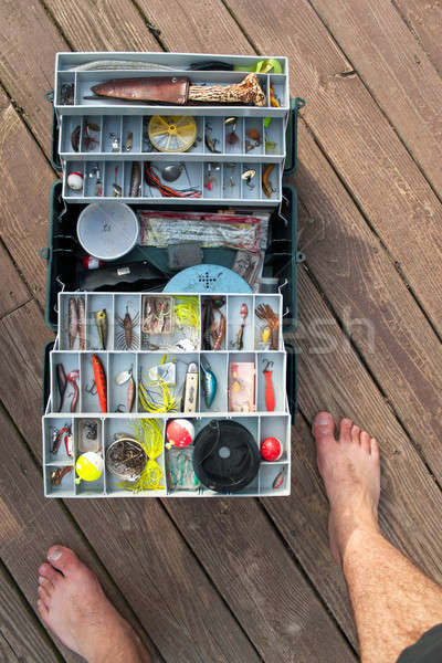 Fishing Tackle Box On a Dock Stock photo © ArenaCreative