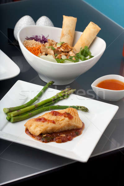 Meer Bass thai Lebensmittel frisch vorbereitet Stock foto © ArenaCreative