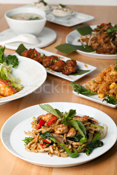 Választék thai étel edények thai ételek előételek Stock fotó © ArenaCreative