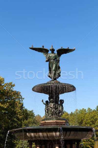 Foto stock: Central · Park · fonte · estátua · anjo · New · York · City · EUA