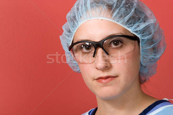 Medische chirurg jonge geïsoleerd Rood exemplaar ruimte Stockfoto © ArenaCreative