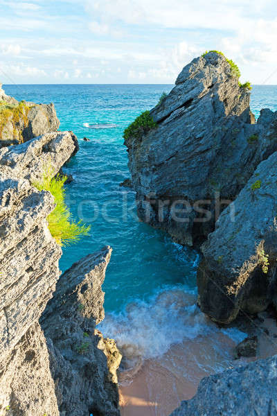 öböl kilátás óceán barlang kő sziget Stock fotó © arenacreative