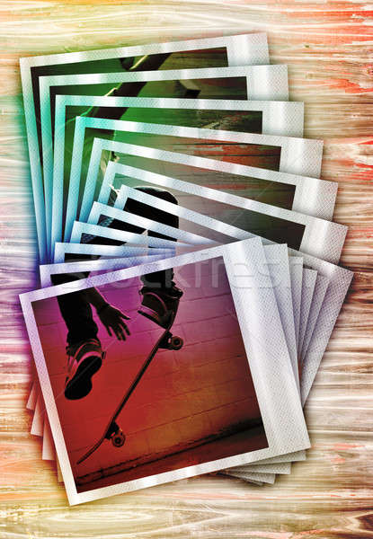 Foto stock: Skateboarding · fotos · montagem · arquivo · foto