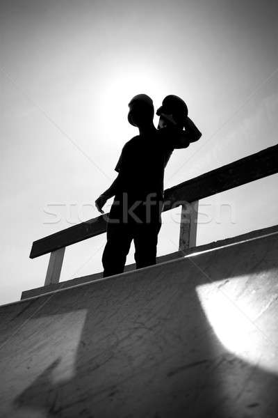 Skateboarding Teen Silhouette Stock photo © ArenaCreative