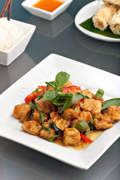 Thai tofu plat fraîches Photo stock © ArenaCreative
